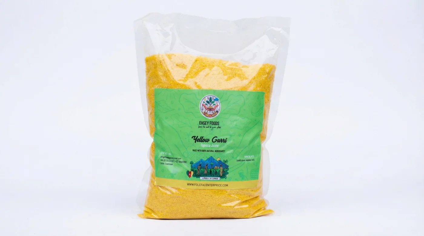 Yellow garri packaging