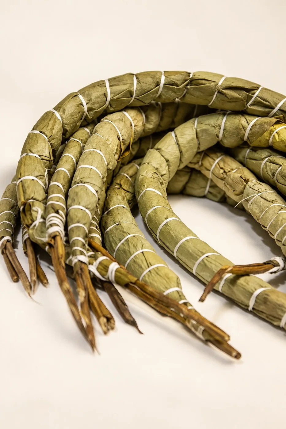 Leaf-wrapped bobolo and miondo cassava sticks